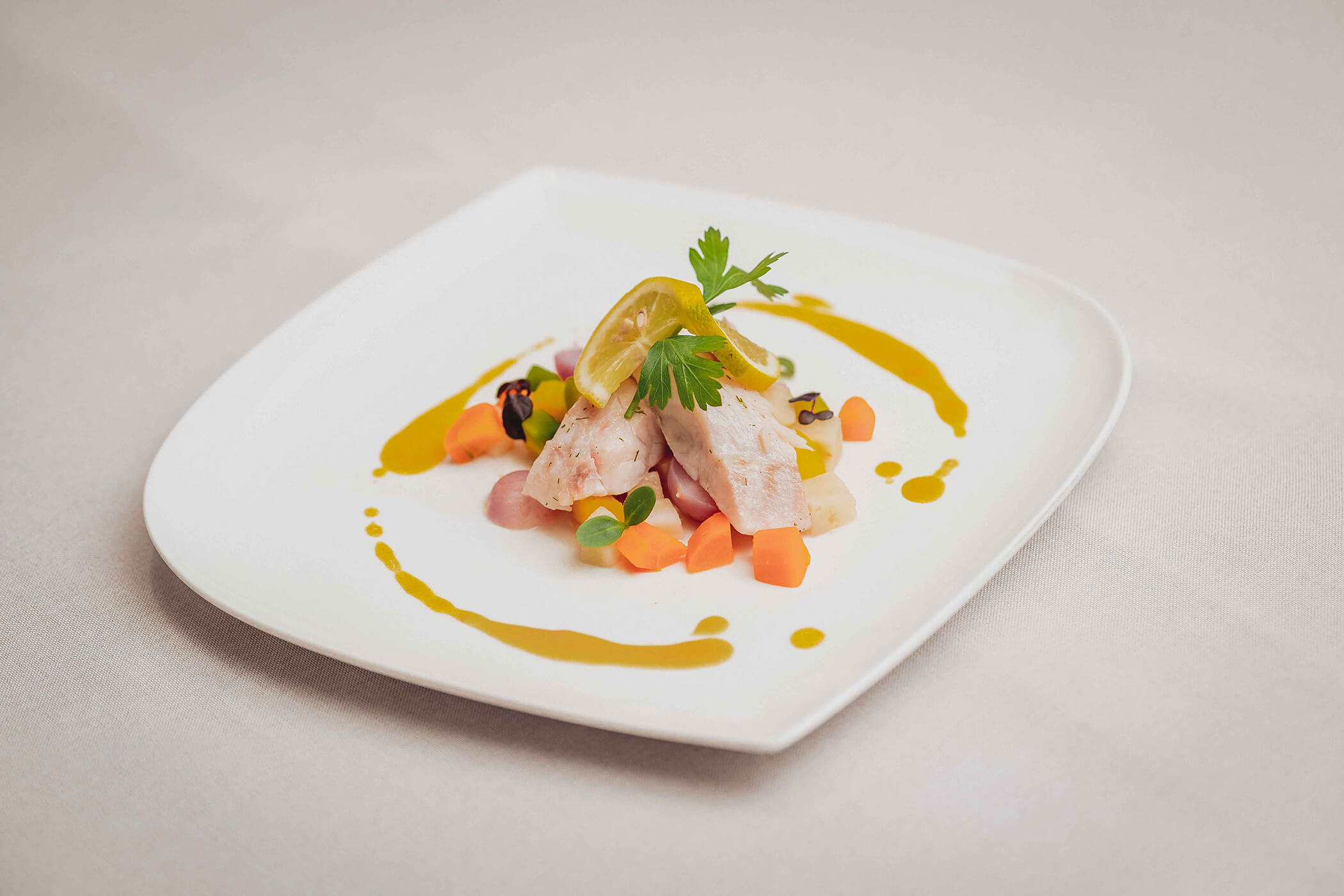 Cold starter: Fish with vegetables - Hotel Continental