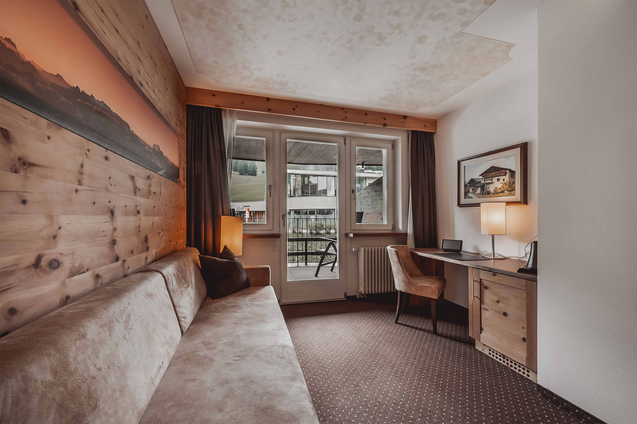 View to the balcony in the Classic double room 