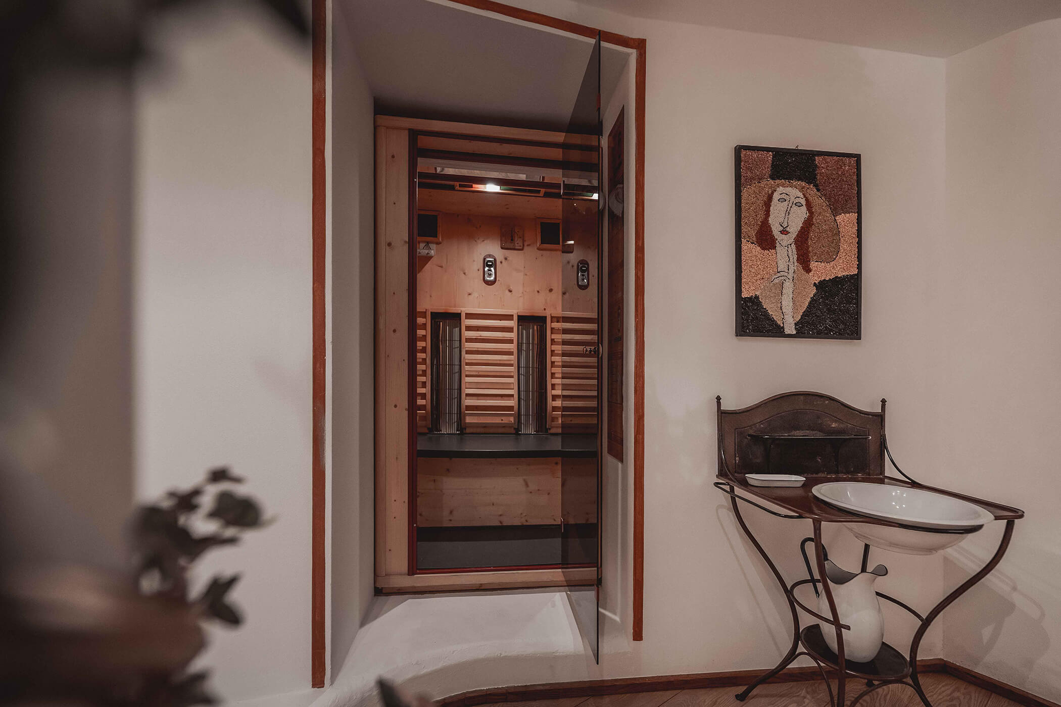 Entrance to the infrared sauna at the Hotel Continental